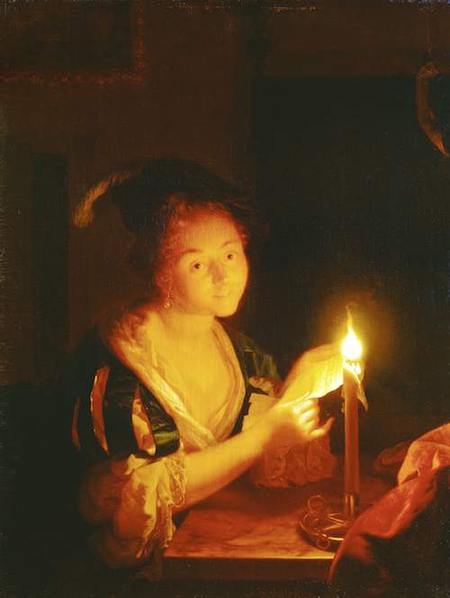 Staatliche Kunstsammlungen Dresden Gemäldegalerie Alte Meister Galerienummer 1786 Godfried Schlacken Brieflesendes Mädchen Eichenholz: 027x0,205m Aufnahme: Estel/Klut Dresden E1786/1